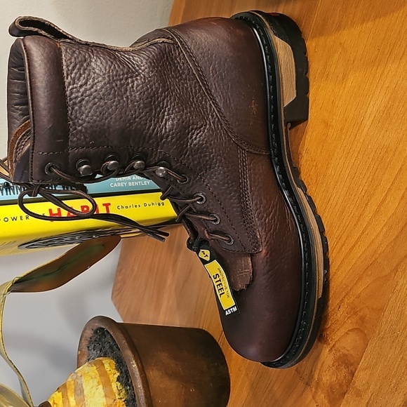 NWOT Rocky Original Men's Steele Toe, WaterProof Lacer Leather Boots, 8-1/2 USA - Picture 5 of 17